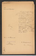 k.k. naturhistorisches Hofmuseum, Intendanzakten 1885-1896 (Hauer), Aktenzahl Z.56.a/1891, Seite 1